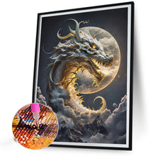 Load image into Gallery viewer, Diamond Painting - Full Round - Dragon Awakened by the Full Moon (30*40CM)