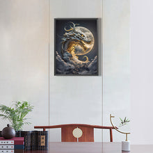Load image into Gallery viewer, Diamond Painting - Full Round - Dragon Awakened by the Full Moon (30*40CM)