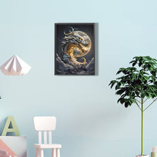 Load image into Gallery viewer, Diamond Painting - Full Round - Dragon Awakened by the Full Moon (30*40CM)