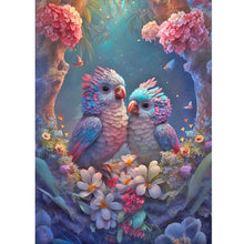 Load image into Gallery viewer, Diamond Painting - Full Round - two little birds in flower tree (30*40CM)