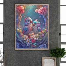 Load image into Gallery viewer, Diamond Painting - Full Round - two little birds in flower tree (30*40CM)