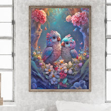 Load image into Gallery viewer, Diamond Painting - Full Round - two little birds in flower tree (30*40CM)