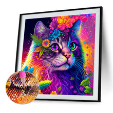 Load image into Gallery viewer, Diamond Painting - Full Round - colorful cat (30*30CM)