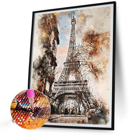 Diamond Painting - Full Round - Ink style places of interest (30*40CM)