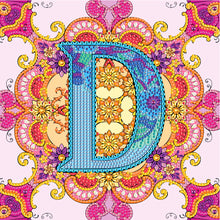 Load image into Gallery viewer, Diamond Painting - Partial Special Shaped - D letter mandala (30*30CM)