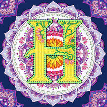 Load image into Gallery viewer, Diamond Painting - Partial Special Shaped - H letter mandala (30*30CM)