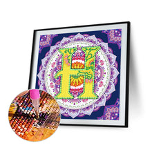 Load image into Gallery viewer, Diamond Painting - Partial Special Shaped - H letter mandala (30*30CM)