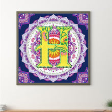 Load image into Gallery viewer, Diamond Painting - Partial Special Shaped - H letter mandala (30*30CM)