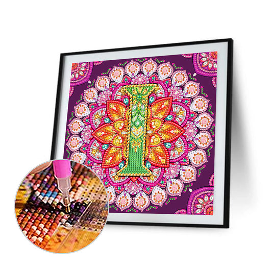 Diamond Painting - Partial Special Shaped - I letter mandala (30*30CM)