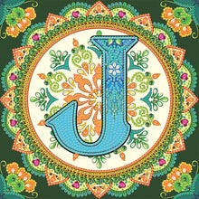 Load image into Gallery viewer, Diamond Painting - Partial Special Shaped - J letter mandala (30*30CM)