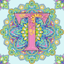 Load image into Gallery viewer, Diamond Painting - Partial Special Shaped - T letter mandala (30*30CM)