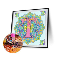 Load image into Gallery viewer, Diamond Painting - Partial Special Shaped - T letter mandala (30*30CM)