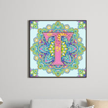 Load image into Gallery viewer, Diamond Painting - Partial Special Shaped - T letter mandala (30*30CM)