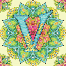 Load image into Gallery viewer, Diamond Painting - Partial Special Shaped - V letter mandala (30*30CM)