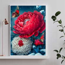 Load image into Gallery viewer, Diamond Painting - Full Round - Butterfly peony (30*40CM)