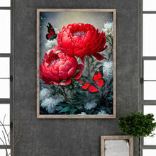 Load image into Gallery viewer, Diamond Painting - Full Round - Butterfly peony (30*40CM)