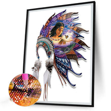 Load image into Gallery viewer, Diamond Painting - Full Round - native american headgear (30*40CM)