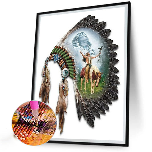 Diamond Painting - Full Round - native american headgear (30*40CM)
