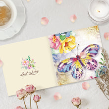 Load image into Gallery viewer, 8pcs Flower Diamond Painting Greeting Card Includes Envelope DIY Postcards