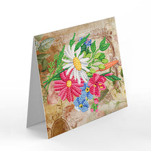 Load image into Gallery viewer, 8pcs Flower Diamond Painting Greeting Card Includes Envelope DIY Postcards
