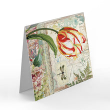 Load image into Gallery viewer, 8pcs Flower Diamond Painting Greeting Card Includes Envelope DIY Postcards