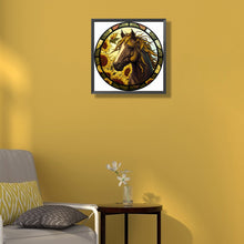 Load image into Gallery viewer, Diamond Painting - Full Round - art window painting sunflower horse (30*30CM)