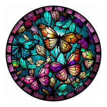 Load image into Gallery viewer, Diamond Painting - Full Round - art window grilles painting colorful butterflies (30*30CM)