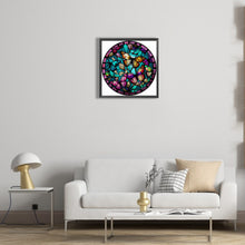 Load image into Gallery viewer, Diamond Painting - Full Round - art window grilles painting colorful butterflies (30*30CM)