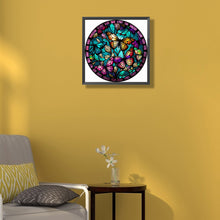 Load image into Gallery viewer, Diamond Painting - Full Round - art window grilles painting colorful butterflies (30*30CM)