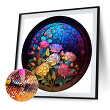 Load image into Gallery viewer, Diamond Painting - Full Round - art window grille painting neon rose (30*30CM)