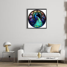 Load image into Gallery viewer, Diamond Painting - Full Round - Art window grilles painting colorful peacocks (30*30CM)