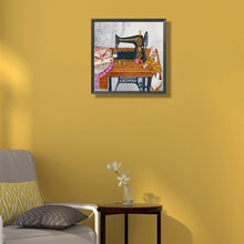 Load image into Gallery viewer, Diamond Painting - Partial Special Shaped - retro nostalgic sewing machine (30*30CM)