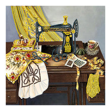Load image into Gallery viewer, Diamond Painting - Partial Special Shaped - retro nostalgic sewing machine (30*30CM)