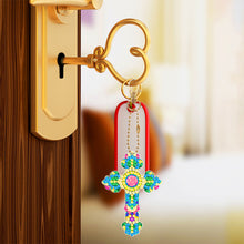Load image into Gallery viewer, 6pcs Cross Diamond Painting Keychain DIY Diamond Mosaic Kit Bag Pendant