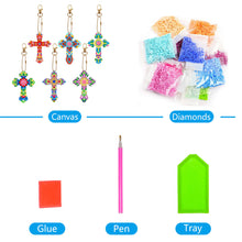 Load image into Gallery viewer, 6pcs Cross Diamond Painting Keychain DIY Diamond Mosaic Kit Bag Pendant