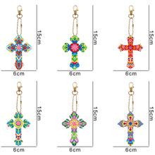 Load image into Gallery viewer, 6pcs Cross Diamond Painting Keychain DIY Diamond Mosaic Kit Bag Pendant