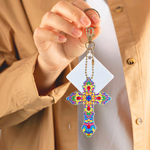 Load image into Gallery viewer, 6pcs Cross Diamond Painting Keychain DIY Diamond Mosaic Kit Bag Pendant