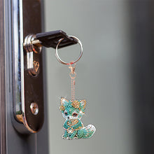 Load image into Gallery viewer, 6pcs Fox Diamond Art Keychains DIY Gem Keychains Point Drill Key Ring (GJ035)