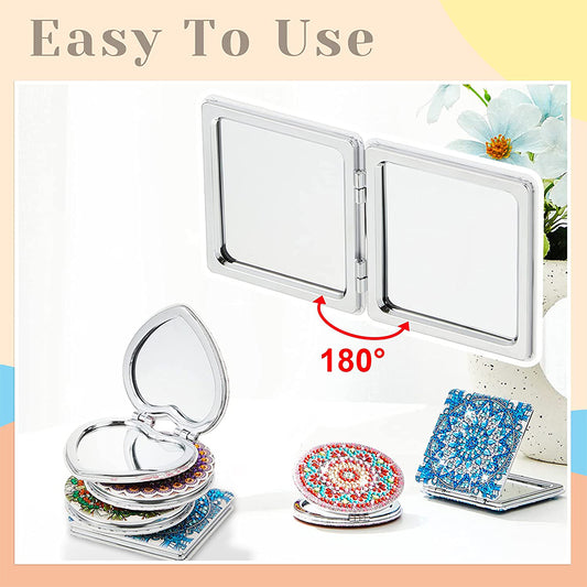 DIY Diamond Art Mosaic Makeup Mirror Art Craft Set Mandala Pattern Pocket Mirror