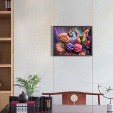 Load image into Gallery viewer, Diamond Painting - Full Round - flowers and butterflies (40*30CM)