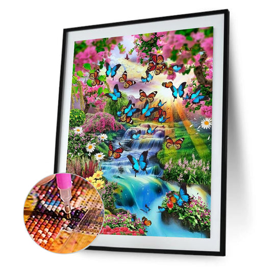 Diamond Painting - Full Round - Butterfly Waterfall (30*40CM)