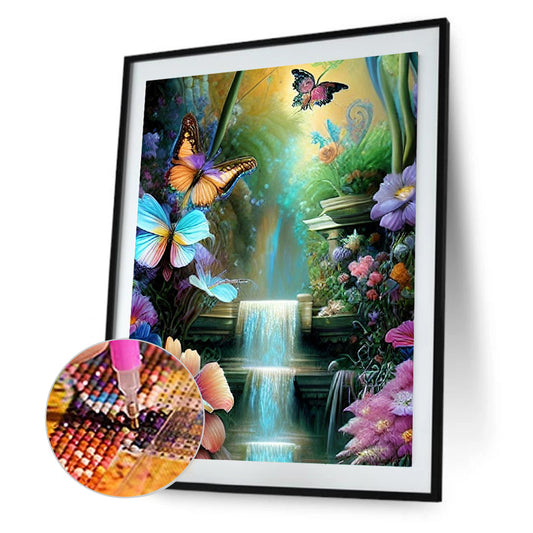 Diamond Painting - Full Round - Butterfly Waterfall (30*40CM)