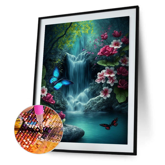 Diamond Painting - Full Round - Butterfly Waterfall (30*40CM)