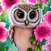 Load image into Gallery viewer, Diamond Painting - Full Round - owl in the flowers (30*30CM)