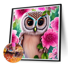 Load image into Gallery viewer, Diamond Painting - Full Round - owl in the flowers (30*30CM)