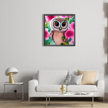 Load image into Gallery viewer, Diamond Painting - Full Round - owl in the flowers (30*30CM)