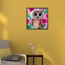 Load image into Gallery viewer, Diamond Painting - Full Round - owl in the flowers (30*30CM)