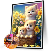 Load image into Gallery viewer, Diamond Painting - Full Round - cat in the flowers (30*40CM)