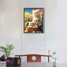 Load image into Gallery viewer, Diamond Painting - Full Round - cat in the flowers (30*40CM)