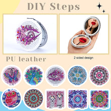 Load image into Gallery viewer, DIY Diamond Painting Makeup Mirror Portable Diamond Art Mosaic Makeup Mirror